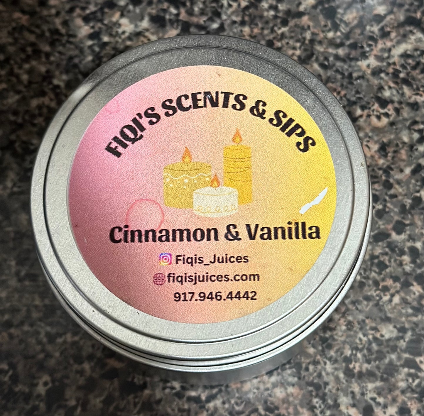 Cinnamon & Vanilla scented candles 4oz