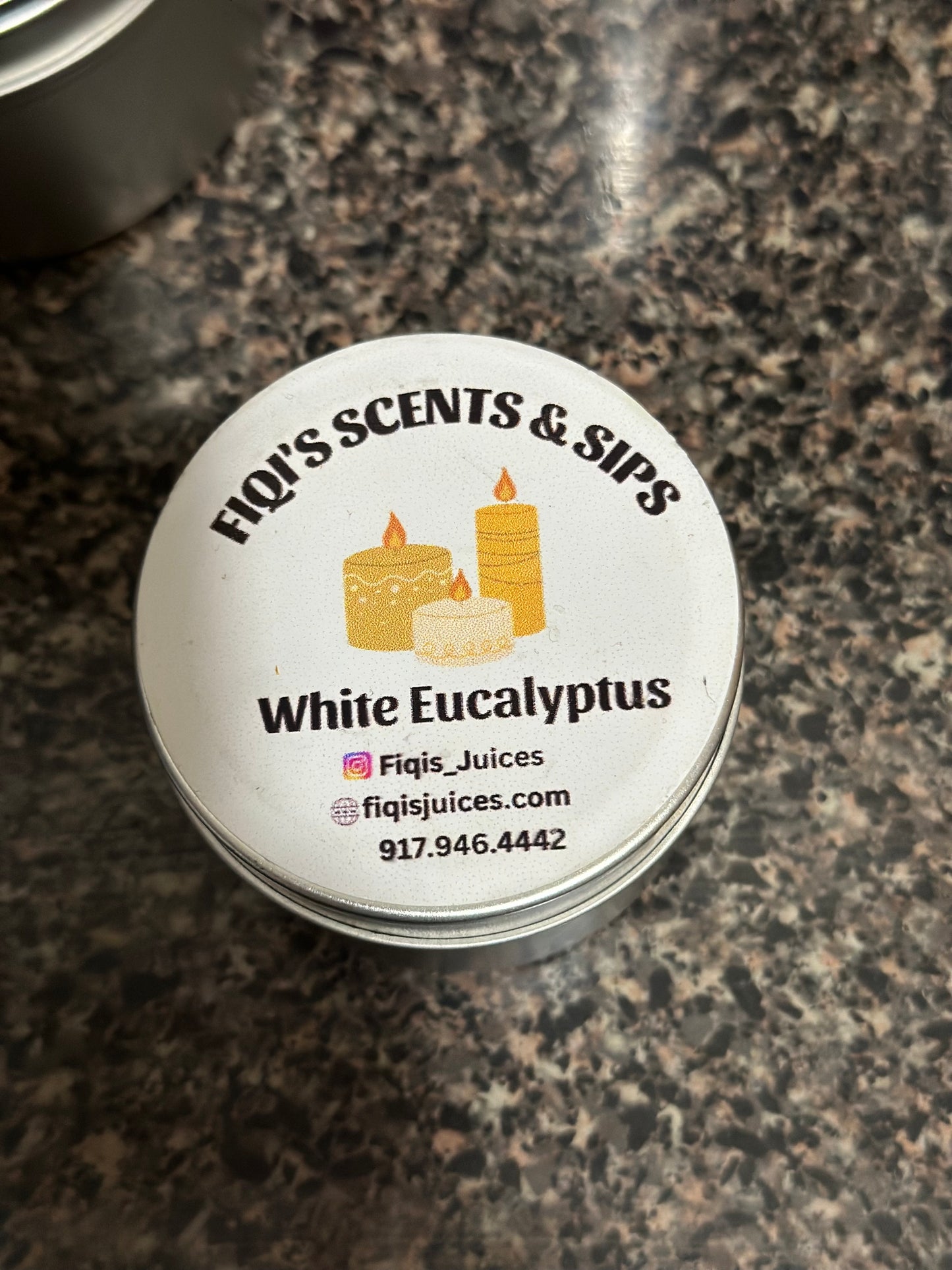 White Eucalyptus scented candle