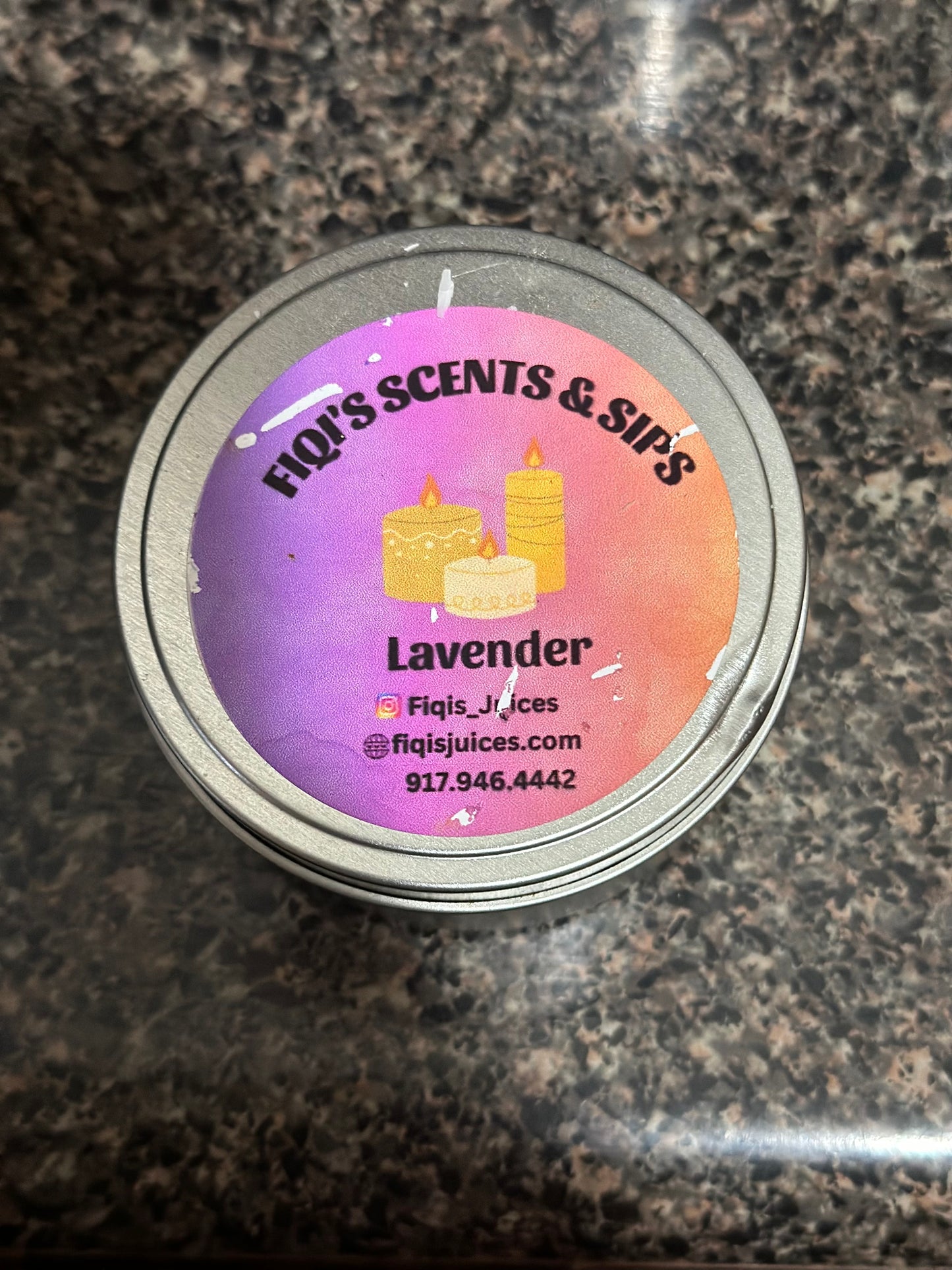 Lavendar scented candle